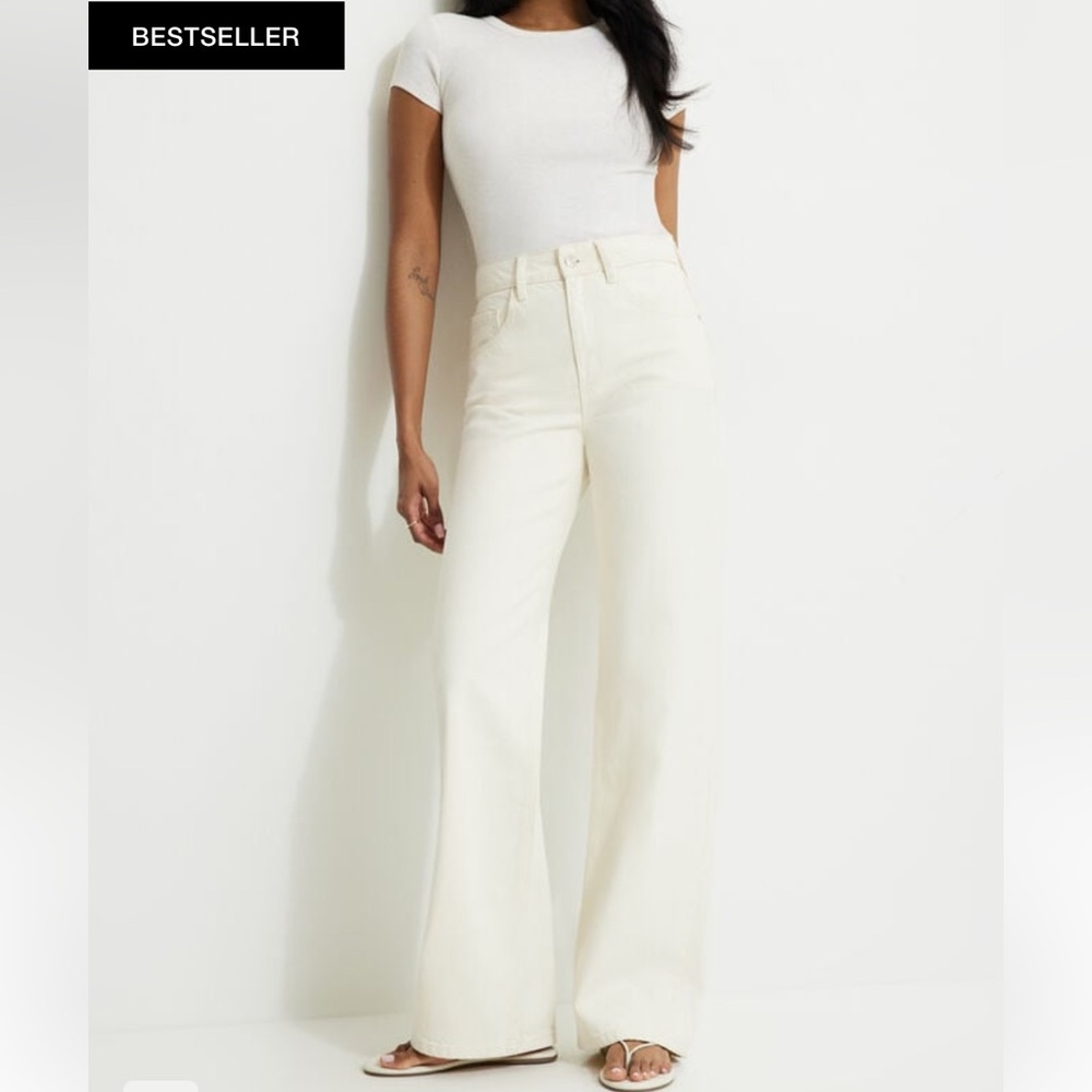 Cream Wide Leg Pants